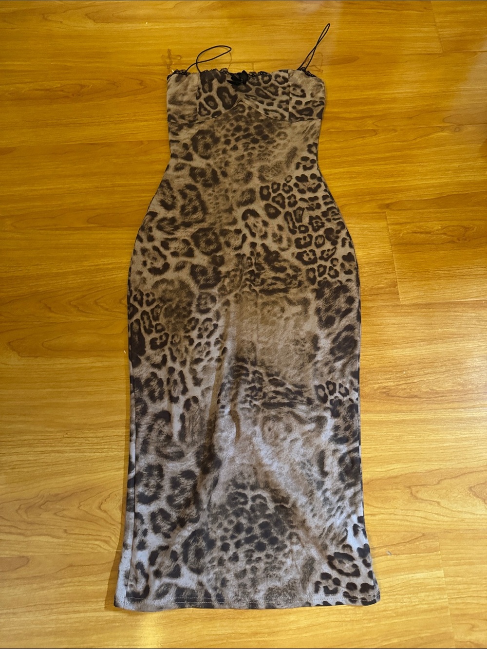 Windsor Brown & Black Leopard Print Maxi Dress